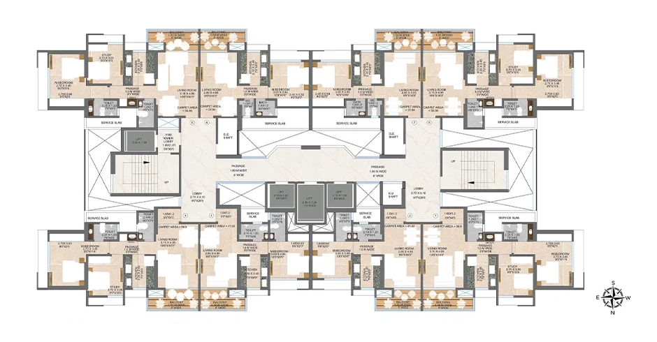 Nivasa Green City typical floor plate layout, Dombivli East