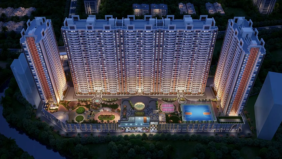Nivasa Green City tower elevation render, Dombivli East