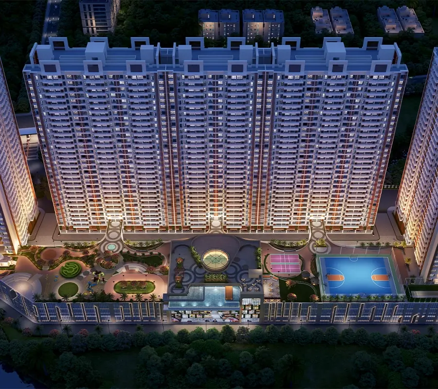 Aerial view of Nivasa Green City township, Dombivli East